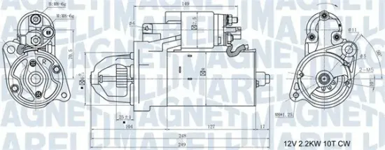 Starter 12 V 2,2 kW MAGNETI MARELLI 063721411010 Bild Starter 12 V 2,2 kW MAGNETI MARELLI 063721411010