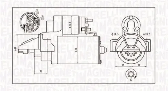 Starter 12 V 2 kW MAGNETI MARELLI 063721421010 Bild Starter 12 V 2 kW MAGNETI MARELLI 063721421010