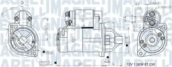 Starter 12 V 1,2 kW MAGNETI MARELLI 063721433010 Bild Starter 12 V 1,2 kW MAGNETI MARELLI 063721433010