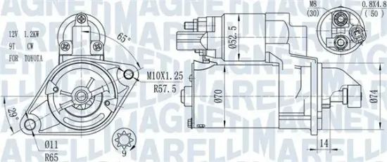 Starter 12 V 1,2 kW MAGNETI MARELLI 063721450010 Bild Starter 12 V 1,2 kW MAGNETI MARELLI 063721450010