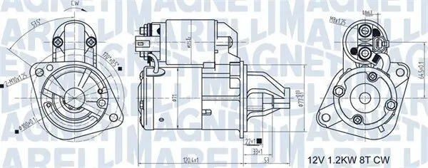 Starter 12 V 1,1 kW MAGNETI MARELLI 063721465010