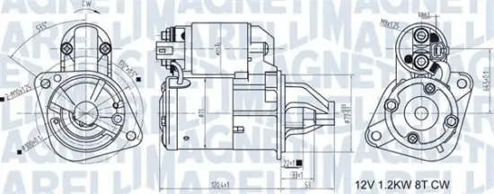 Starter 12 V 1,1 kW MAGNETI MARELLI 063721465010 Bild Starter 12 V 1,1 kW MAGNETI MARELLI 063721465010