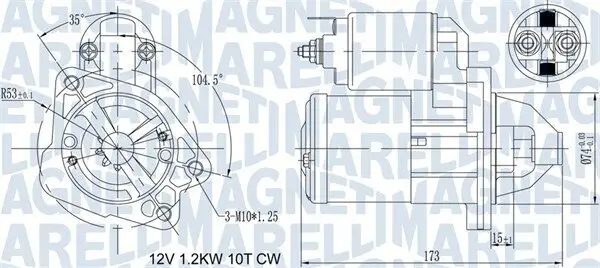Starter 12 V 1,1 kW MAGNETI MARELLI 063721469010