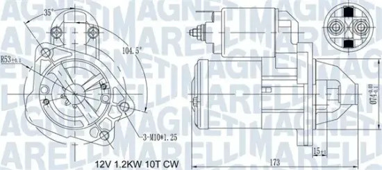Starter 12 V 1,1 kW MAGNETI MARELLI 063721469010 Bild Starter 12 V 1,1 kW MAGNETI MARELLI 063721469010