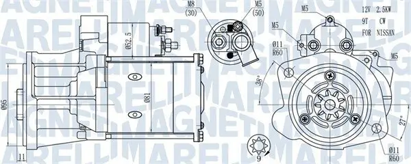 Starter 12 V 2,5 kW MAGNETI MARELLI 063721491010 Bild Starter 12 V 2,5 kW MAGNETI MARELLI 063721491010