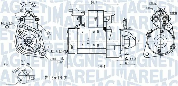 Starter 12 V 1,7 kW MAGNETI MARELLI 063721527010