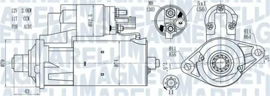 Starter 12 V 1,7 kW MAGNETI MARELLI 063721584010 Bild Starter 12 V 1,7 kW MAGNETI MARELLI 063721584010