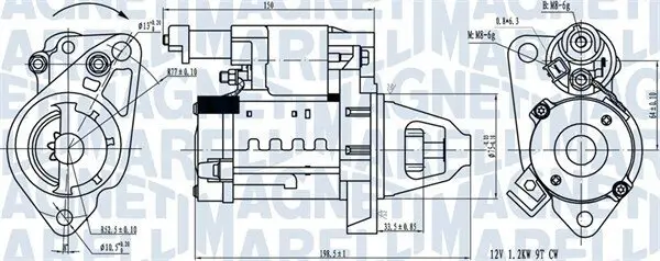 Starter 12 V 1,4 kW MAGNETI MARELLI 063721642610