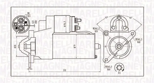 Starter 12 V 1,7 kW MAGNETI MARELLI 063720373010