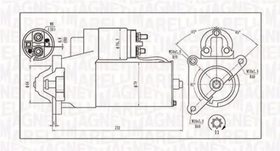 Starter 12 V 1,7 kW MAGNETI MARELLI 063720373010 Bild Starter 12 V 1,7 kW MAGNETI MARELLI 063720373010