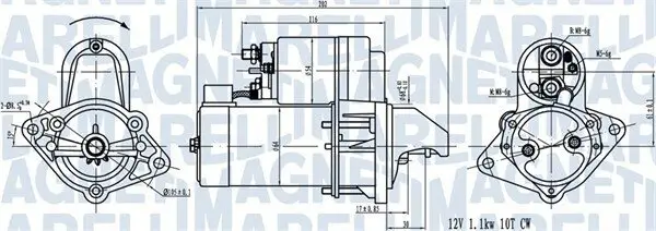 Starter 12 V 1 kW MAGNETI MARELLI 063720519010