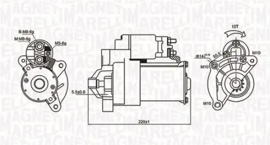 Starter 12 V 1,4 kW MAGNETI MARELLI 063720594010 Bild Starter 12 V 1,4 kW MAGNETI MARELLI 063720594010