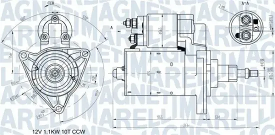 Starter 12 V 1,1 kW MAGNETI MARELLI 063720597010 Bild Starter 12 V 1,1 kW MAGNETI MARELLI 063720597010