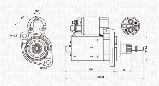Starter 12 V 1,1 kW MAGNETI MARELLI 063720619010 Bild Starter 12 V 1,1 kW MAGNETI MARELLI 063720619010