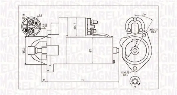 Starter 12 V 1,7 kW MAGNETI MARELLI 063720624010