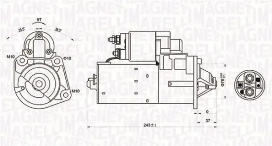 Starter 12 V 1,4 kW MAGNETI MARELLI 063720680010 Bild Starter 12 V 1,4 kW MAGNETI MARELLI 063720680010