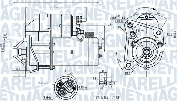 Starter 12 V 1 kW MAGNETI MARELLI 063720681010