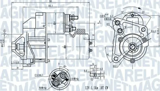 Starter 12 V 1 kW MAGNETI MARELLI 063720681010 Bild Starter 12 V 1 kW MAGNETI MARELLI 063720681010