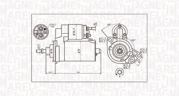Starter 12 V 1,7 kW MAGNETI MARELLI 063720713010