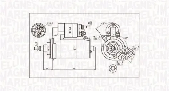 Starter 12 V 1,7 kW MAGNETI MARELLI 063720713010 Bild Starter 12 V 1,7 kW MAGNETI MARELLI 063720713010