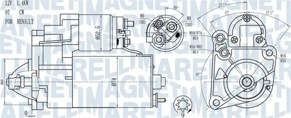 Starter 12 V 1,4 kW MAGNETI MARELLI 063720784010