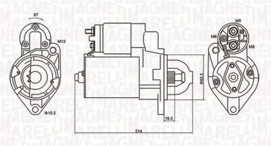 Starter 12 V 1,1 kW MAGNETI MARELLI 063720879010 Bild Starter 12 V 1,1 kW MAGNETI MARELLI 063720879010