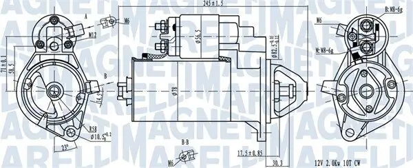 Starter 12 V 2 kW MAGNETI MARELLI 063720976010
