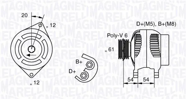 Generator 12 V MAGNETI MARELLI 063321833010