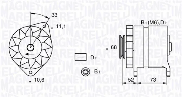 Generator 12 V MAGNETI MARELLI 063321154010