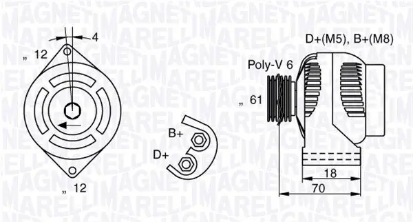 Generator 12 V MAGNETI MARELLI 063377032010