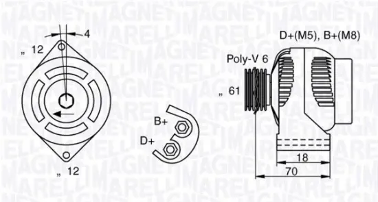 Generator 12 V MAGNETI MARELLI 063377032010 Bild Generator 12 V MAGNETI MARELLI 063377032010