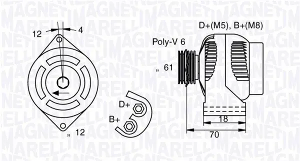 Generator 12 V MAGNETI MARELLI 063377005010