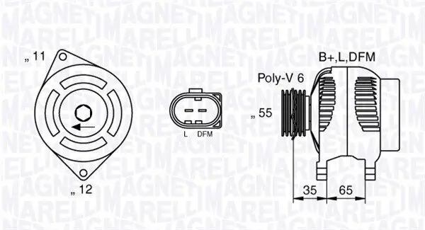 Generator 12 V MAGNETI MARELLI 063377014010