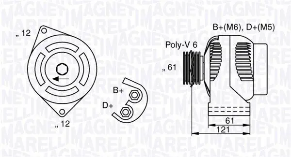 Generator 12 V MAGNETI MARELLI 063377017010