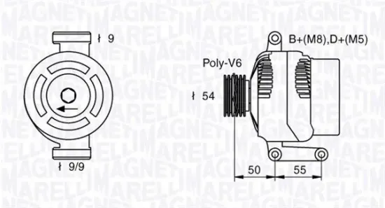 Generator 12 V MAGNETI MARELLI 063377019010 Bild Generator 12 V MAGNETI MARELLI 063377019010