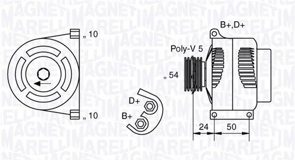 Generator 12 V MAGNETI MARELLI 063377027010