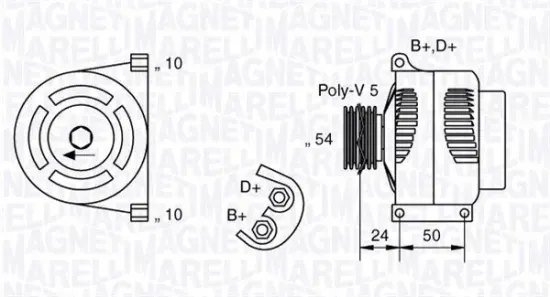 Generator 12 V MAGNETI MARELLI 063377027010 Bild Generator 12 V MAGNETI MARELLI 063377027010