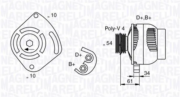 Generator 12 V MAGNETI MARELLI 063377030010
