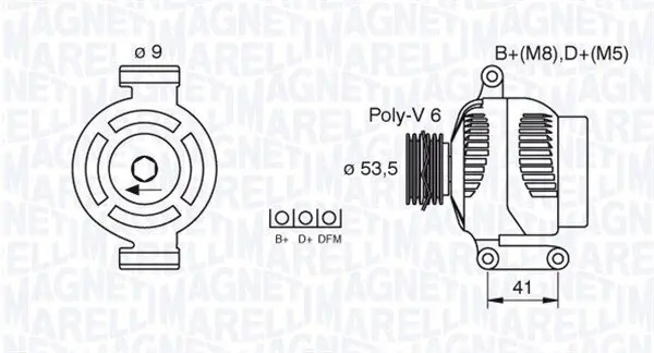 Generator 12 V MAGNETI MARELLI 063377495010