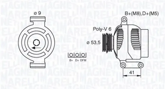 Generator 12 V MAGNETI MARELLI 063377495010 Bild Generator 12 V MAGNETI MARELLI 063377495010