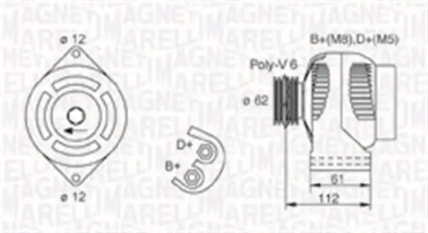 Generator 12 V MAGNETI MARELLI 063731884010