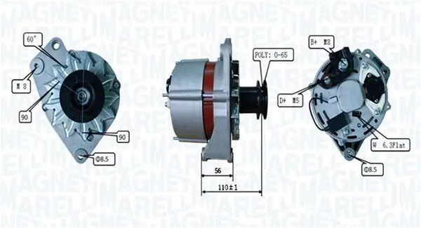 Generator 12 V MAGNETI MARELLI 063730520010 Bild Generator 12 V MAGNETI MARELLI 063730520010