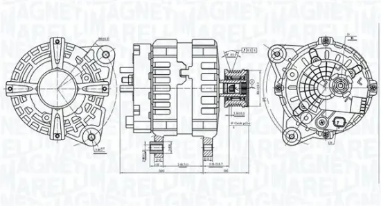 Generator 12 V MAGNETI MARELLI 063736381010 Bild Generator 12 V MAGNETI MARELLI 063736381010