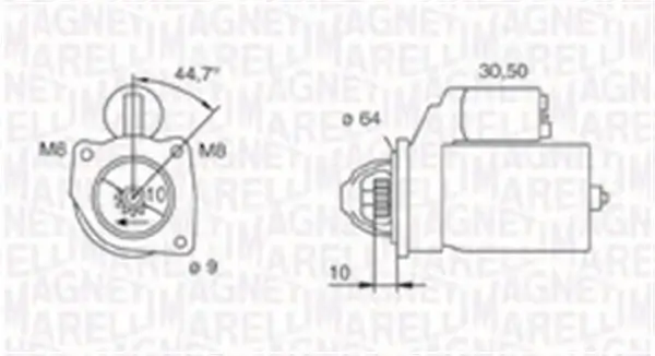 Starter 12 V 1,3 kW MAGNETI MARELLI 063720371010