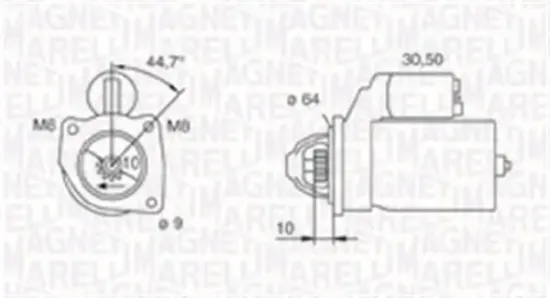 Starter 12 V 1,3 kW MAGNETI MARELLI 063720371010 Bild Starter 12 V 1,3 kW MAGNETI MARELLI 063720371010