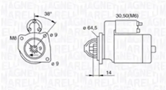 Starter 12 V 0,8 kW MAGNETI MARELLI 063720796010 Bild Starter 12 V 0,8 kW MAGNETI MARELLI 063720796010