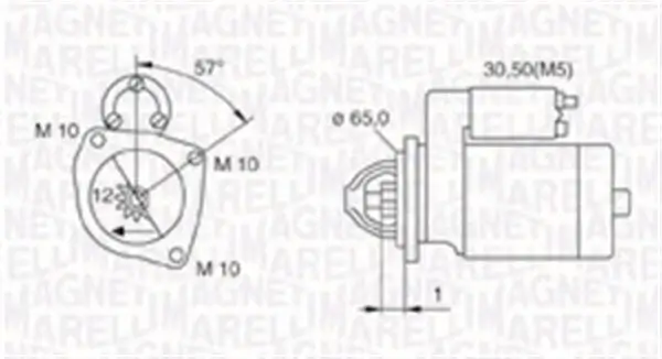 Starter 12 V 1,7 kW MAGNETI MARELLI 063721252010