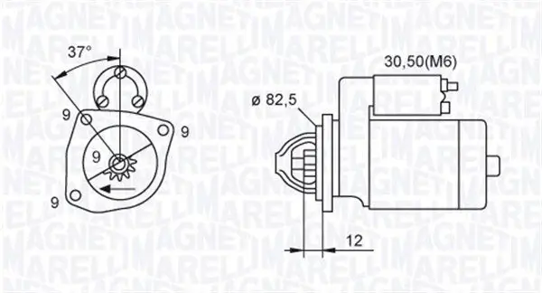 Starter 12 V 1,9 kW MAGNETI MARELLI 063721264010