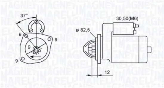 Starter 12 V 1,9 kW MAGNETI MARELLI 063721264010 Bild Starter 12 V 1,9 kW MAGNETI MARELLI 063721264010