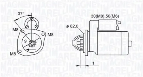 Starter 12 V 2,3 kW MAGNETI MARELLI 063721389010 Bild Starter 12 V 2,3 kW MAGNETI MARELLI 063721389010